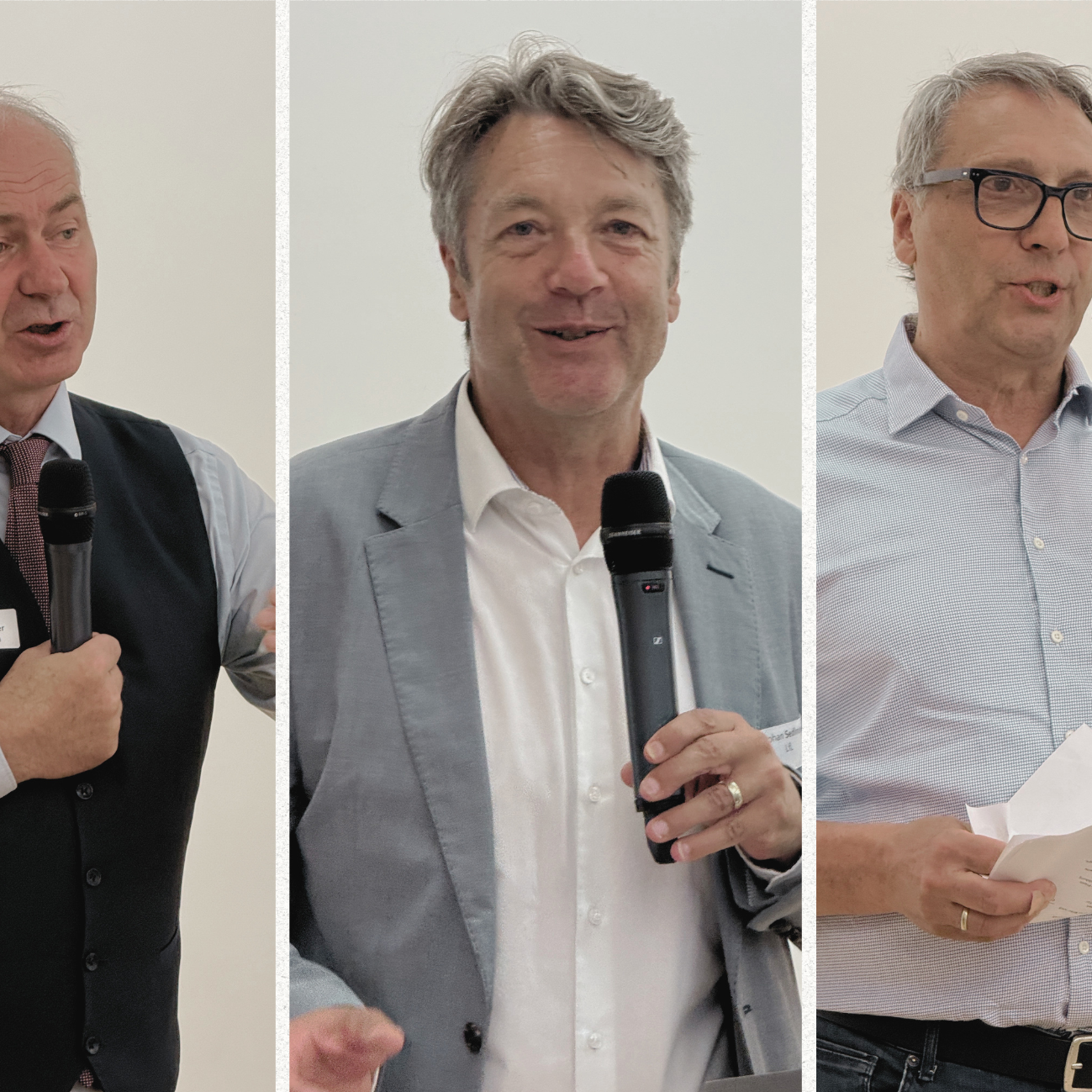 Prof. Dr. Thomas Becker, TU München, Stephan Sedlmayer, Präsident der LfL, und Stefan Blum, Vorsitzender des Verbandes Bayerischer Handelsmühlen begrüßten die Teilnehmer in Weihenstephan.